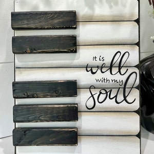 It Is Well With My Soul, Vintage Piano wall art, Music teacher gift, Piano painting, Piano teacher gift, Music room decor, Piano room decor image 6