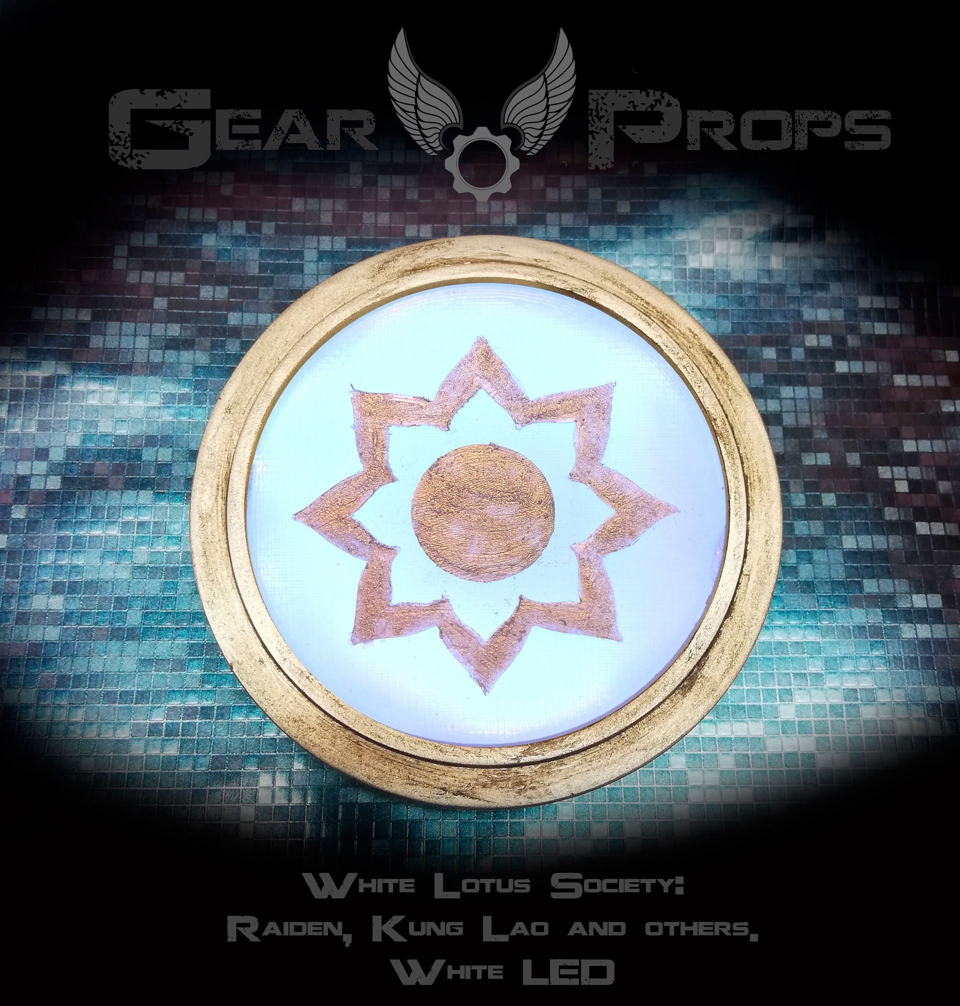 White Lotus Society Logo With White Led Light From Mortal Etsy