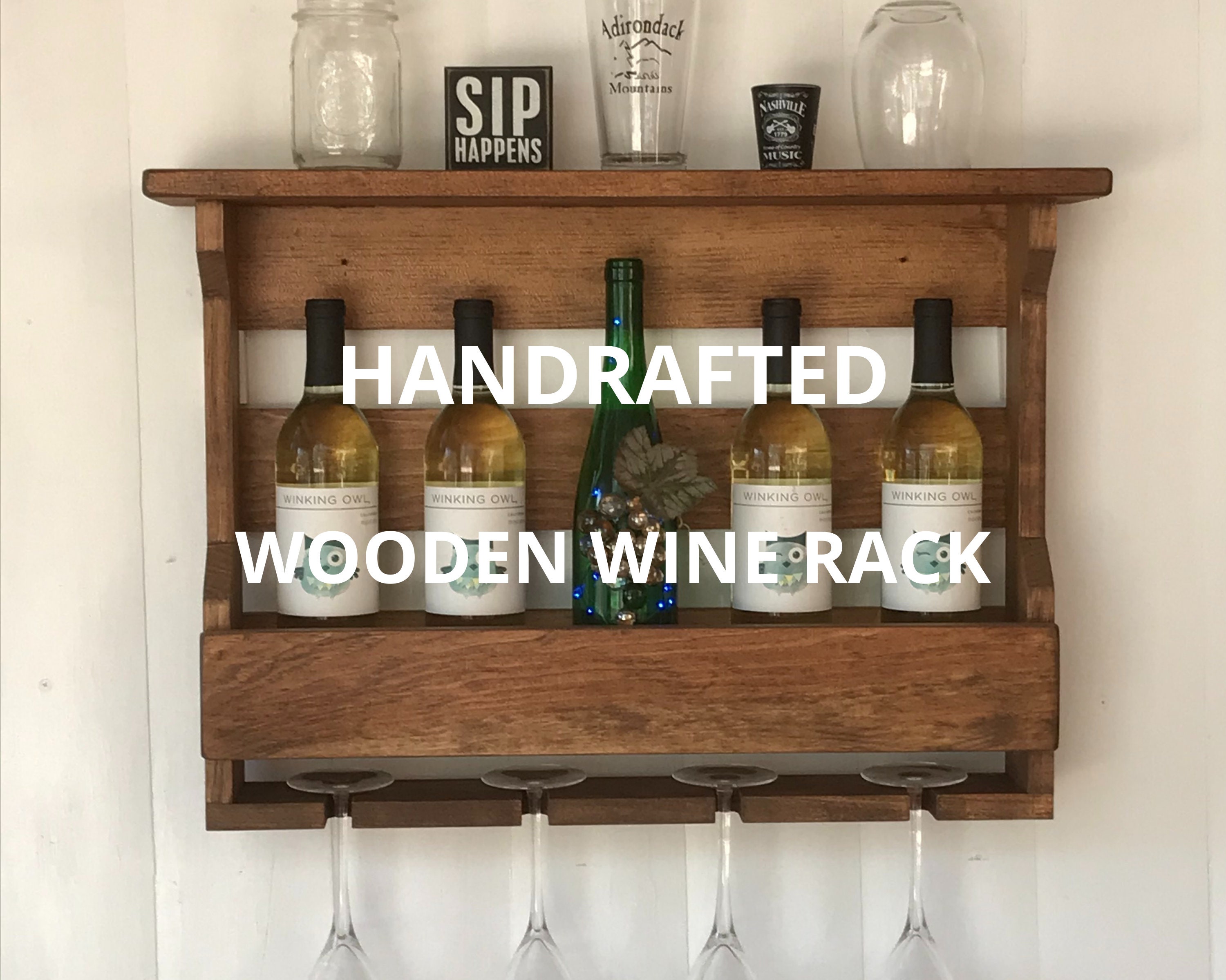 Dark Rustic Wine Rack Housewarming Gift Wine Holder Reclaimed Wood Pallet Wine Rack