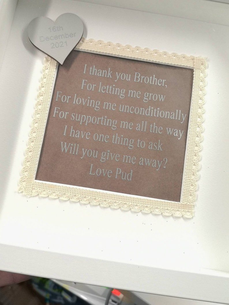 Personalised �will you give me away� on my wedding Etsy