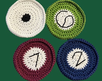 Billiard Ball Coasters Crochet Pattern Pool Ball Crochet Coaster Crochet Home Decor Pattern Unique Crochet Pattern