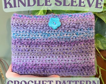 Crochet Kindle Cover Pattern | Kindle Sleeve Pouch | Ereader Case Pattern