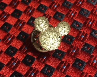 Hidden Mickey Mouse FREE SHIP Crystal Tie Tack, Lapel Pin for Disney Wedding