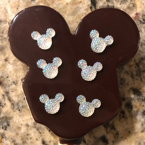 6 + FREE BONUS PIN Mickey Mouse Disney Crystal Rhinestone Hidden Mickey Floral Pin for Wedding Bridal Bouquet in Pixie Dust