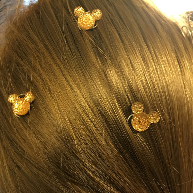6 Mickey Mouse FREE SHIP Crystal Rhinestone Bling Hair Swirls for Disney Wedding