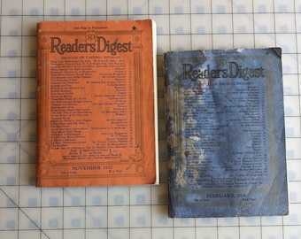 Antique Readers Digest Set of Two 1936 & 1937