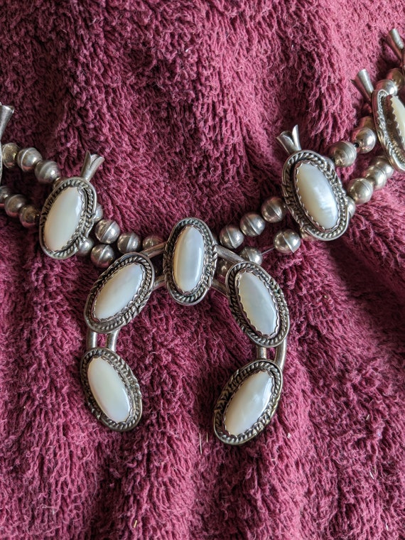 Signed Sterling Silver and Mother of Pearl Squash… - image 2