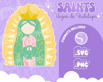 Nuestra Senora de Guadalupe, Our Lady of Guadalupe  SVG / Studio Format Layered