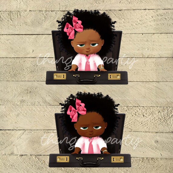 Brief Case Pink African American Sassy Boss Baby Girl ... Brief Case Pink Afri