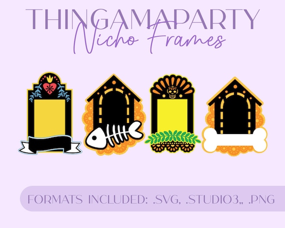 Frames Ofrenda Nicho Dia de los Muertos, Day of the Dead Altar SVG CRICUT / Studio CAMEO Format Template