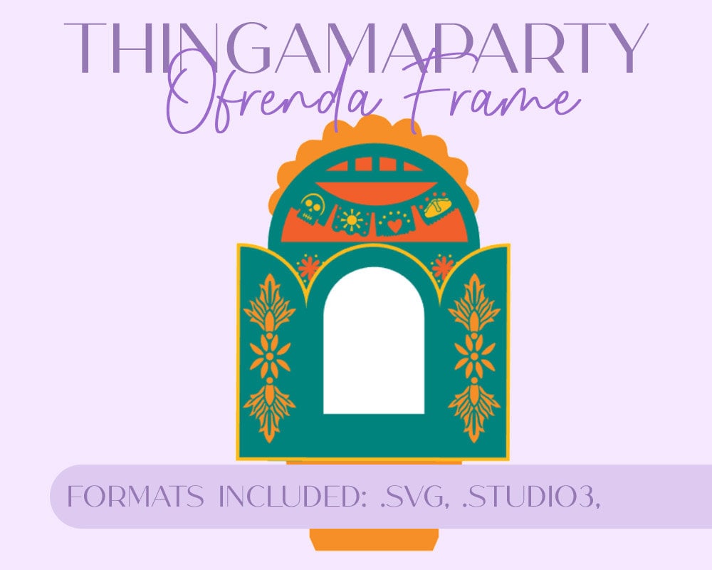 Paper Ofrenda Frame Dia de los Muertos, Day of the Dead Altar SVG / Studio Format Template