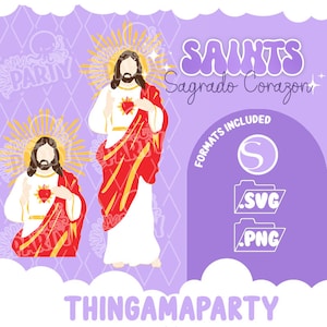 Jesus Christ, Sagrado Corazon de Jesus, Sacred heart of Jesus SVG / Studio Format Layered