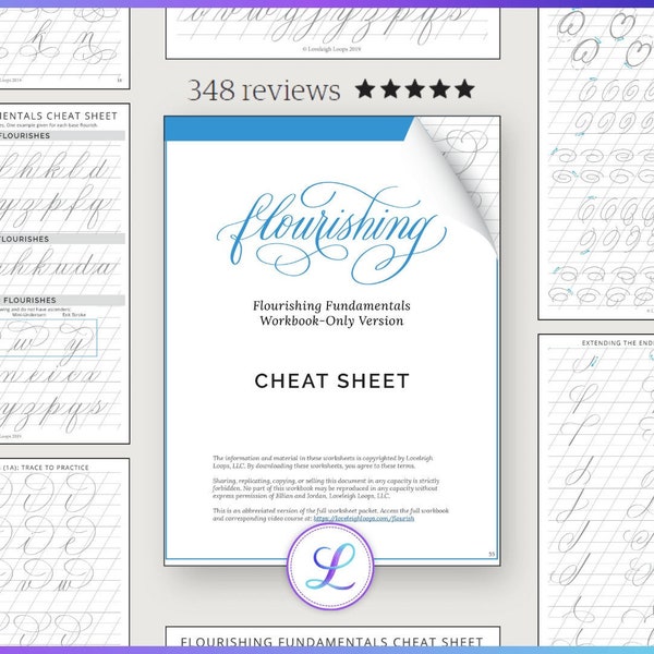 The Calligraphy Flourishing Fundamentals Workbook PDF | Calligraphy Flourishes Worksheets