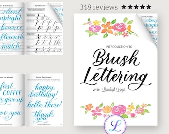 Brush Lettering Workbook (Instant Download) - Intro to brush pen calligraphy by Loveleigh Loops