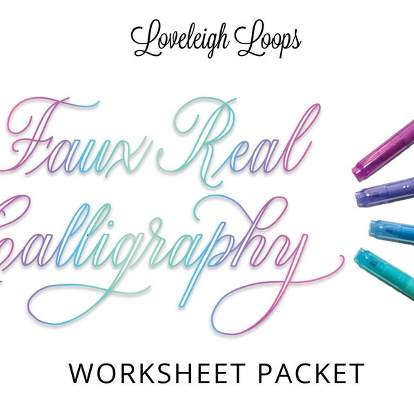 Faux Real Calligraphy Worksheet Packet