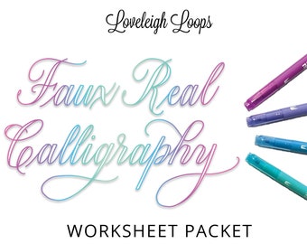 Faux Real Calligraphy Worksheet Packet