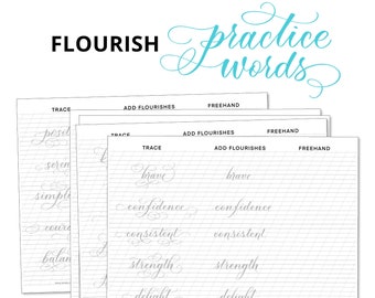 PDF Workbook: Flourish Practice Inspirational Words