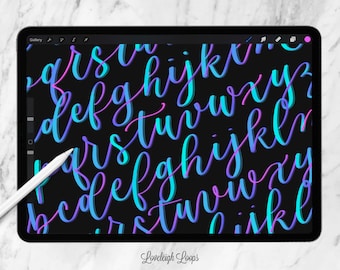 Colorful Shadow Calligraphy Procreate Brush