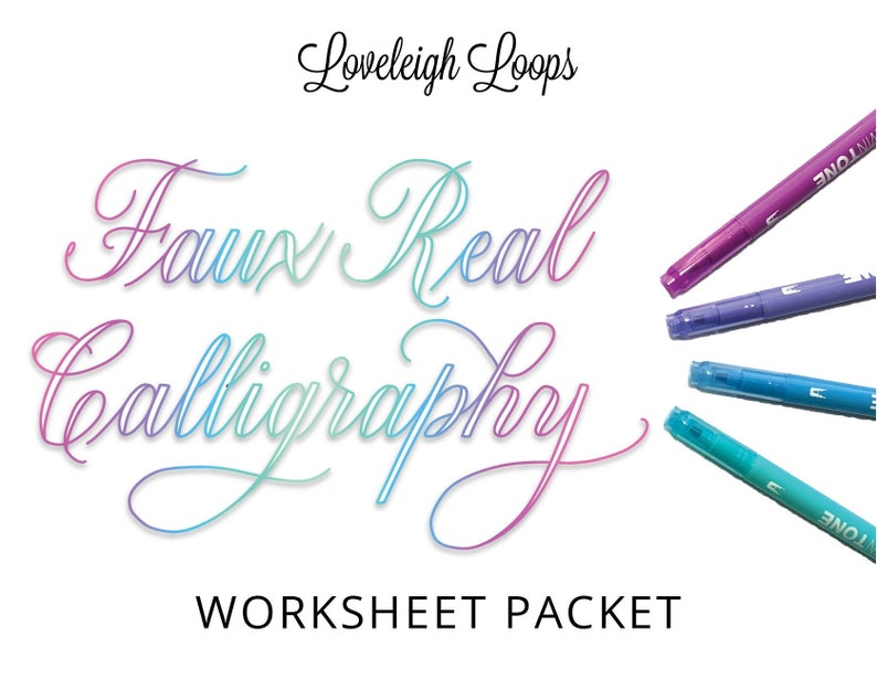 Faux Real Calligraphy Worksheet Packet image 1