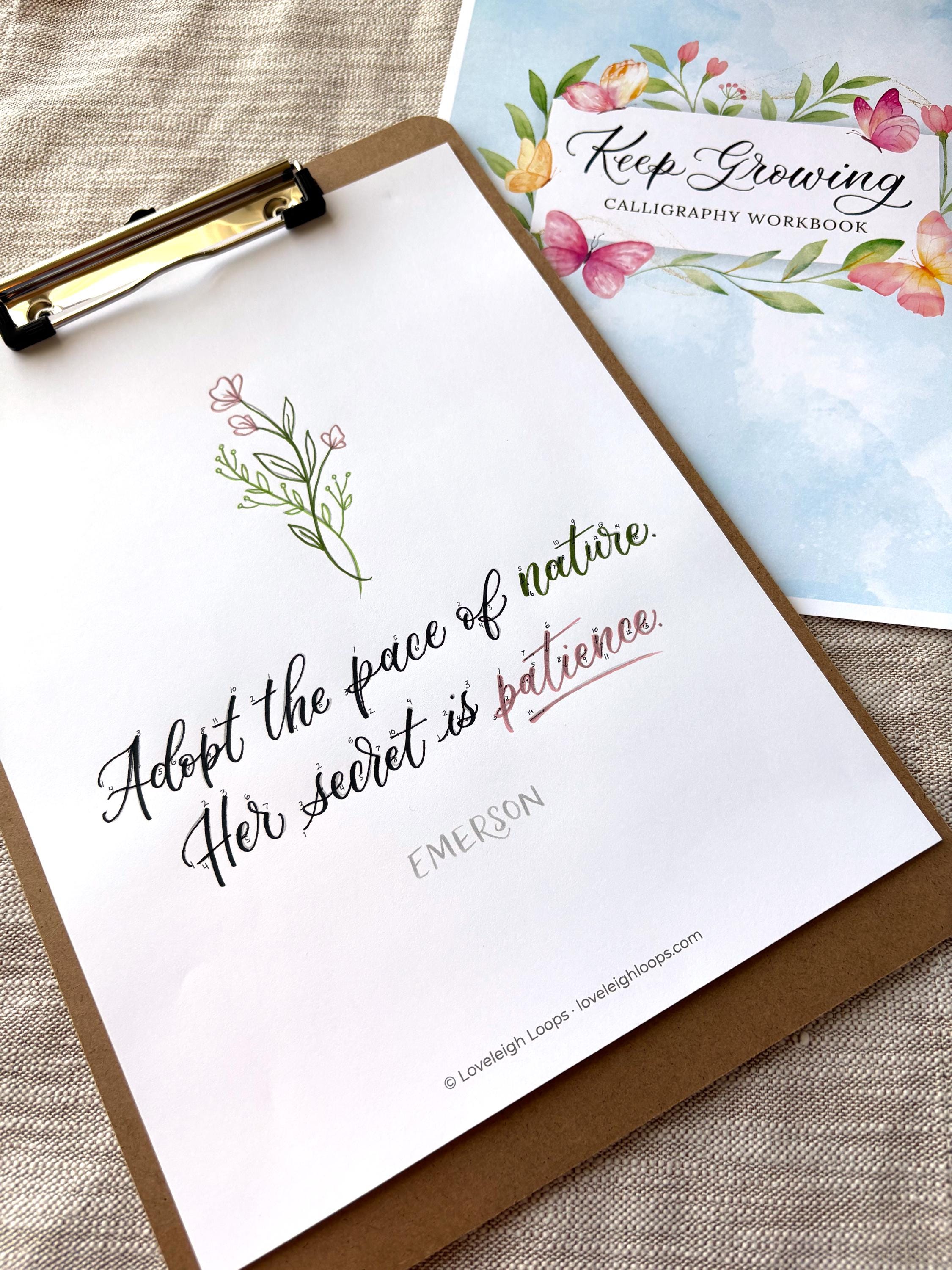 Keep In Calligraphy Keep Growing Calligraphy Workbook - Etsy