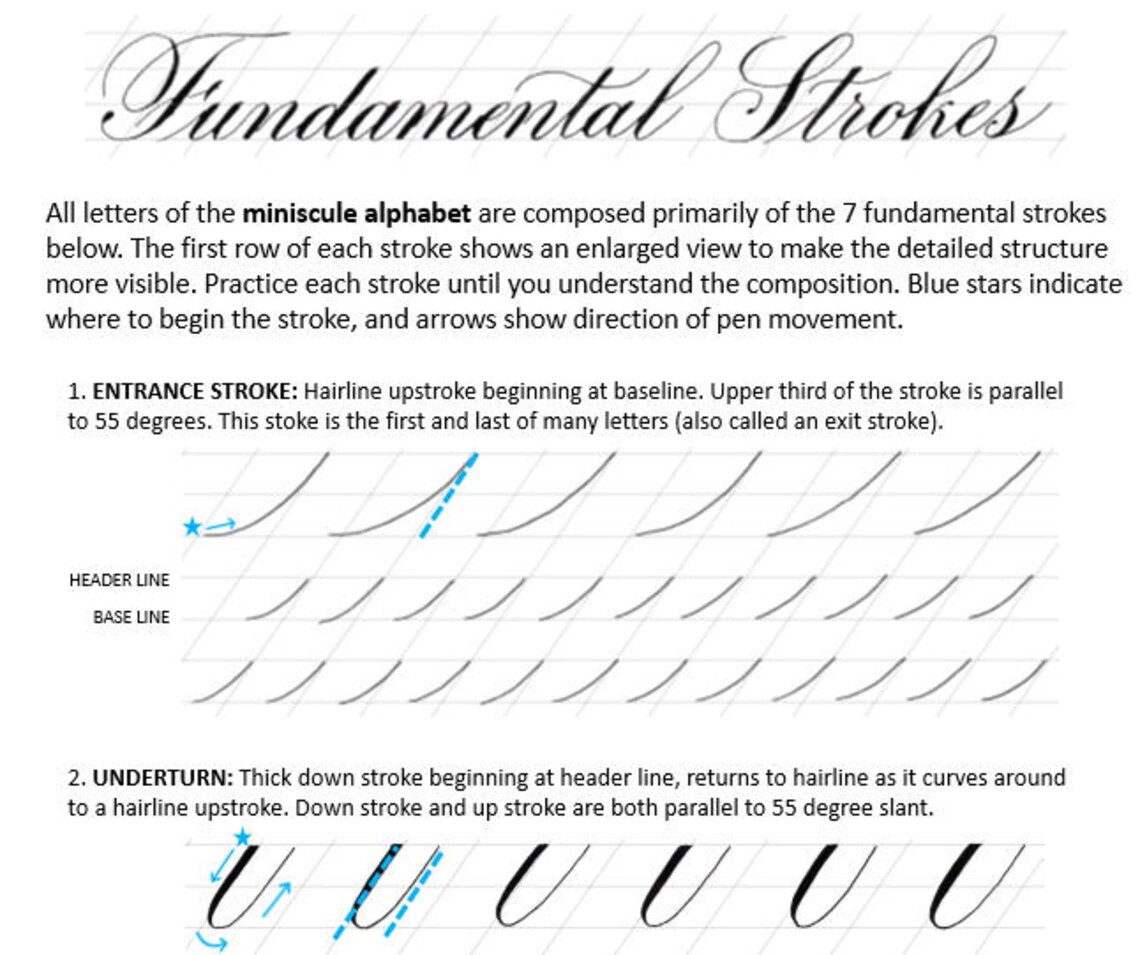 Copperplate Calligraphy Workbook PDF Instant Download With Follow-along ...