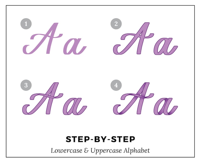 Ribbon Alphabet Lettering Workbook Instant Download PDF image 2
