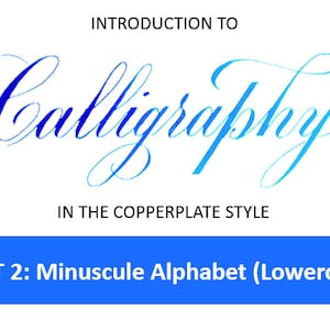 Libro de ejercicios y curso en vídeo sobre el alfabeto minúsculo Copperplate (en minúsculas) - Descarga instantánea en formato PDF