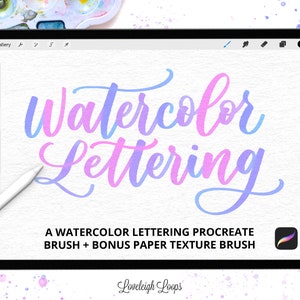 Watercolor Lettering Procreate Brush Set