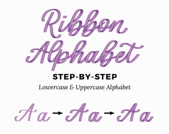 Ribbon Alphabet Lettering Workbook Instant Download PDF