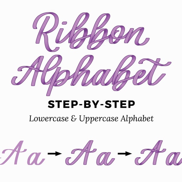 Ribbon Alphabet Lettering Workbook Instant Download PDF