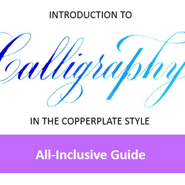 Copperplate Calligraphy Workbook PDF Instant Download with follow-along video course