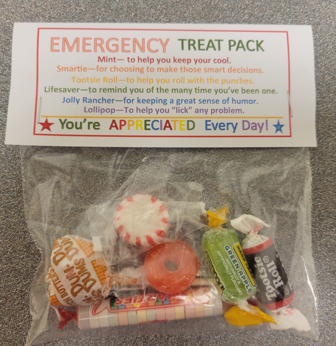 Emergency Treat Pack Sweet Thoughts Goody Bag, Friends, Co-workers ...