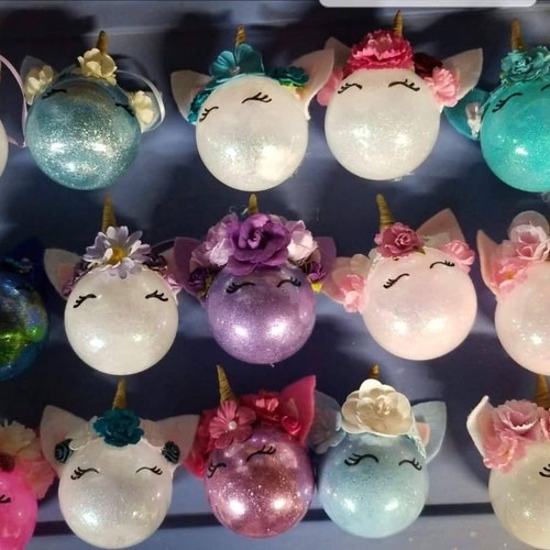 Christmas Ornament, Unicorn ornament, Glitter, Eyelash, Stocking Stuffer, Pet Gift, Cute