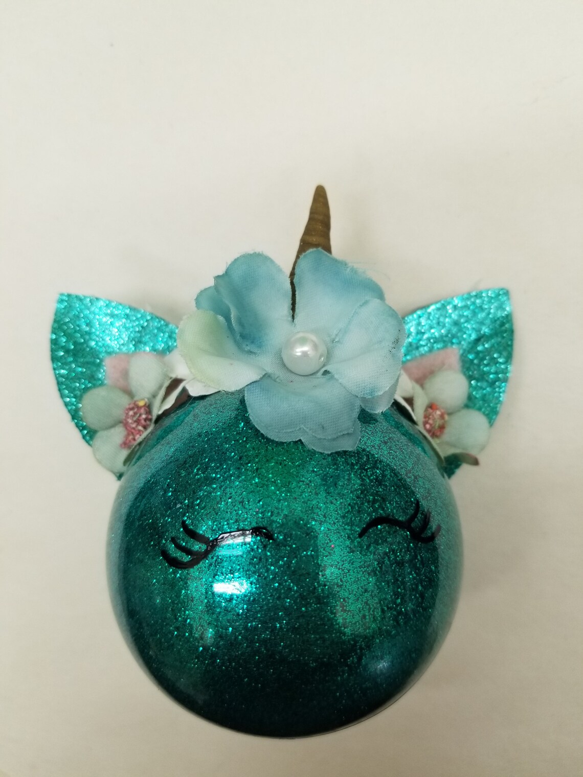 Christmas Ornament, Unicorn Ornament, Glitter, Eyelash, Stocking