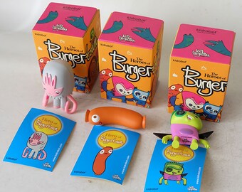 Figurine Jon Burgerman X Kidrobot - Heroes Burgertown - 2008 (sans Boîte)