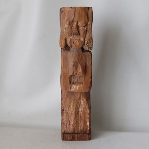 Sjef Kreutzer - vintage wooden art sculpture made from oak in 1975 depicting a stylized human figure