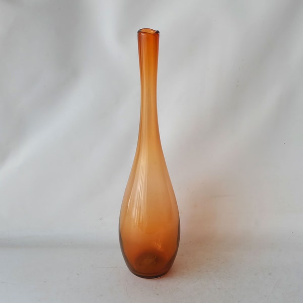 Design by Floris Meydam - Orange glass "Serica" bottle, Executed by Glasfabriek Leerdam / the Netherlands. Period 1950's.