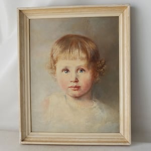 Niederländisches Art-Déco-Zeitalter der 1930er Jahre, Öl auf Karton/Papier, Kinderporträt von Elphie Reiche Eisenstuk (1927–1952). Malerei der Niederländischen Schule.
