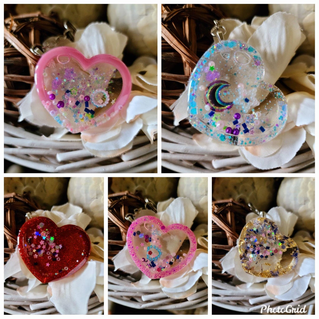 RESIN KEYCHAIN SHAKERS Keychain/backpack Charms Resin Shaker Charm