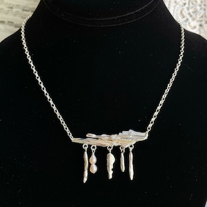 One of a Kind gerecycled Sterling zilveren stro gietketting met ongelooflijke solide sterling feature piece!