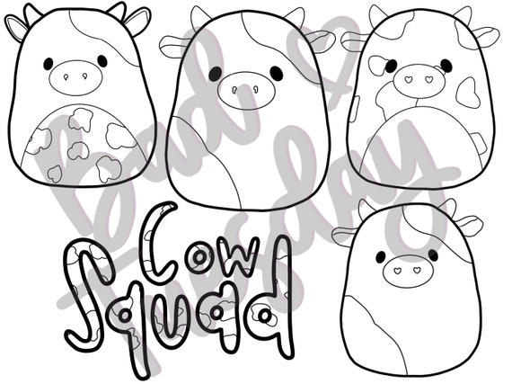 Squishmallow Cow Colouring Page / Squishmallow Coloring Page / - Etsy