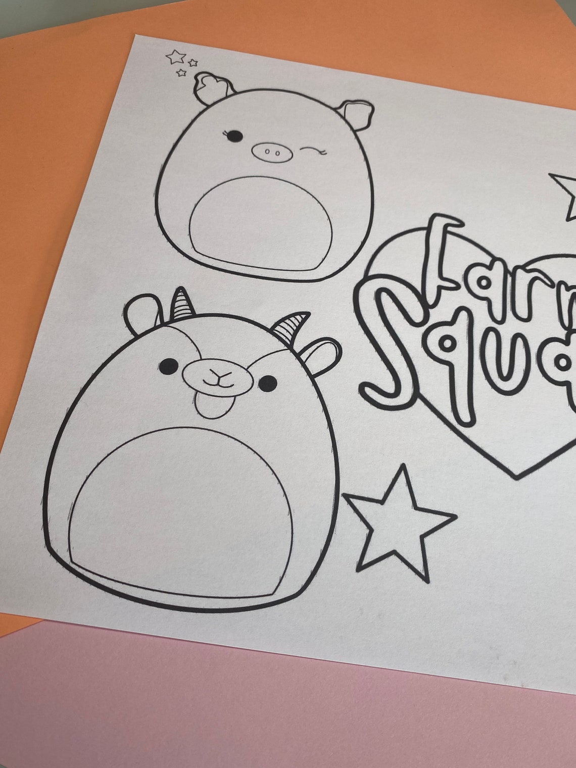 Squishmallow farm animal colouring page / Farm colouring page - Etsy Canada