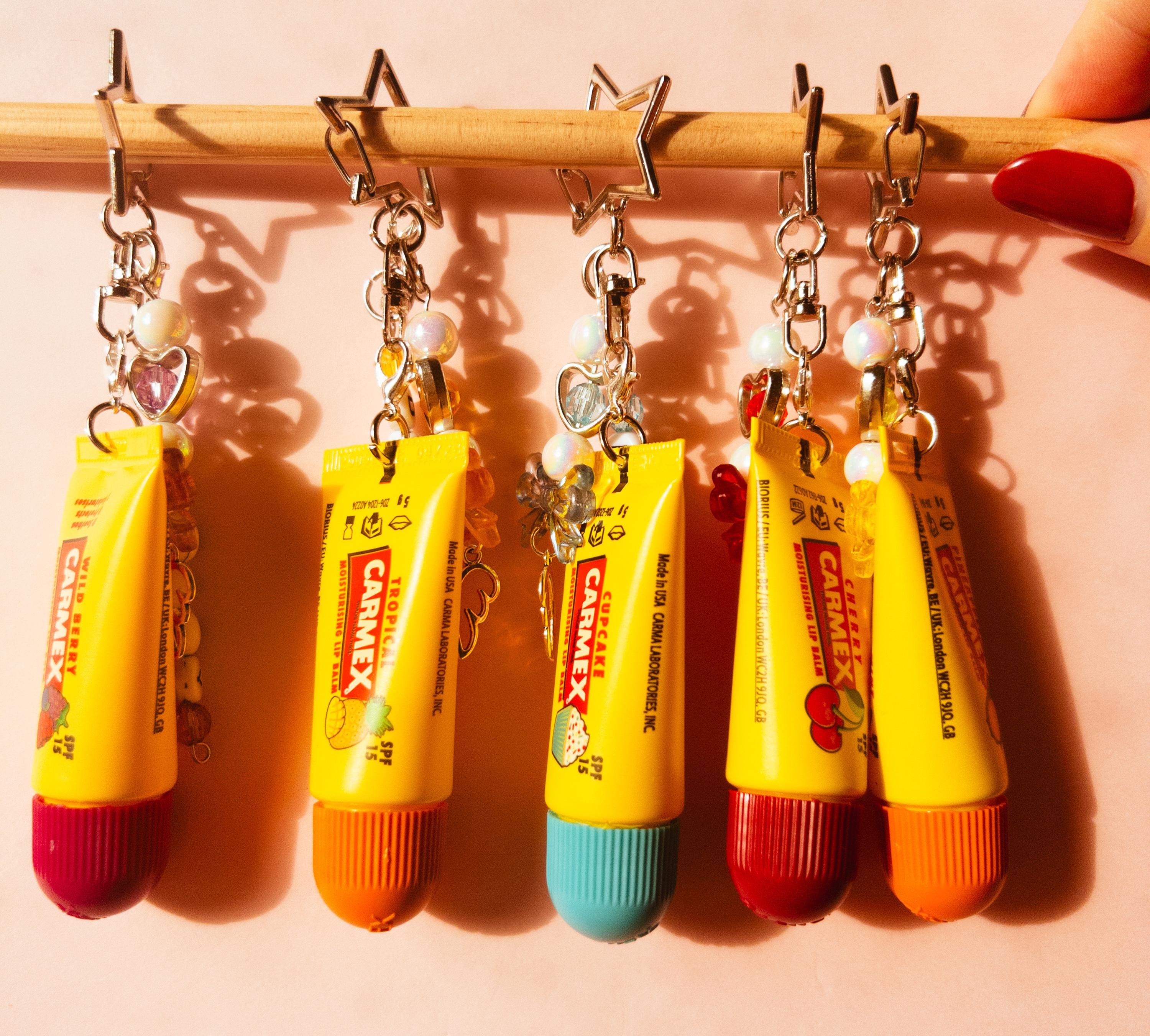 Lip Gloss Carmex Bag Charm Keychain - Etsy