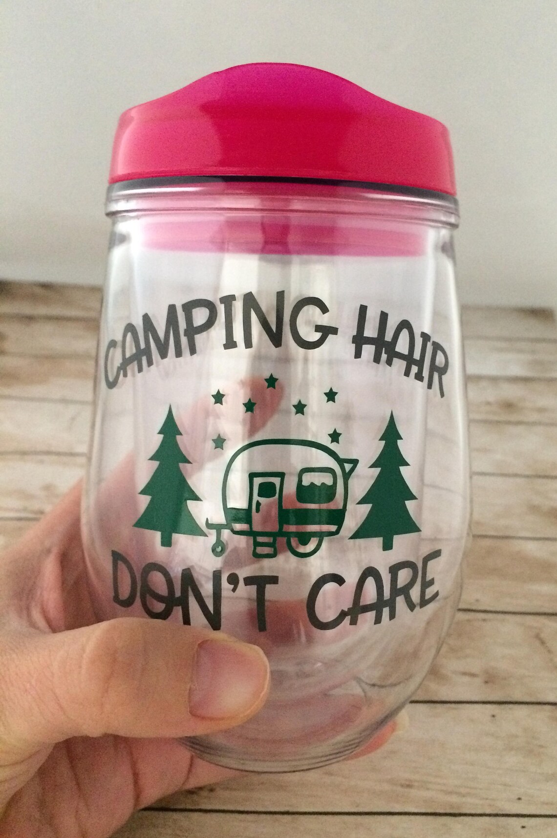 Camping Cup or Plastic Wine Glass for RV Camp Personalized Bev Etsy