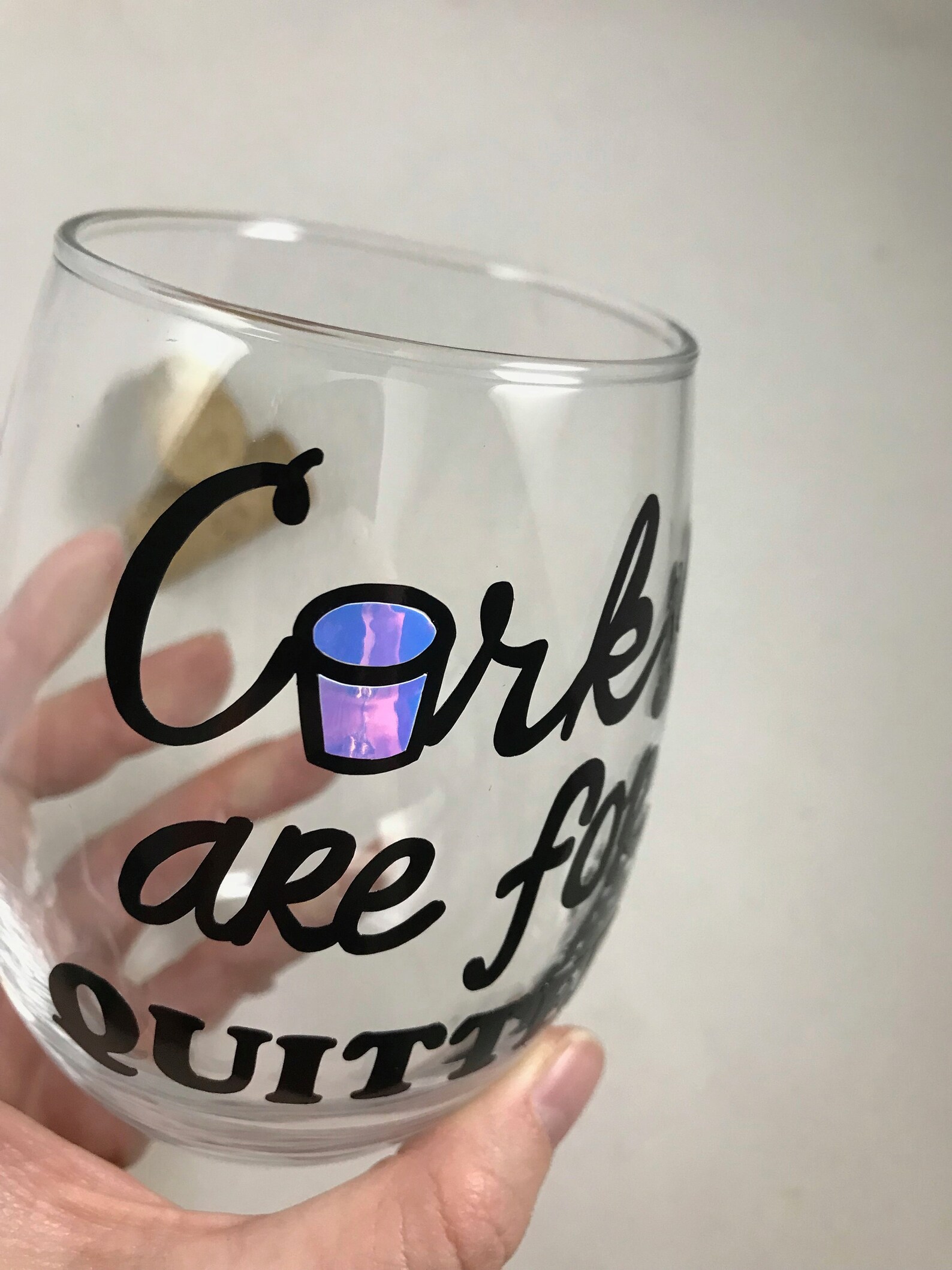 Corks Are for Quitters Wine Glass Wine Lover Gift Funny Wine Etsy