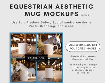 Equestrian Mockup Bundle, Coffee Mug Mockup, Horse Mug Mockup, Mockups for Mugs, Rustic Mockup, Mockup Images, Equestrian Items