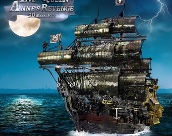 Piececool 3D Metal Puzzle THE QUEEN ANNS Revenge Ship Model