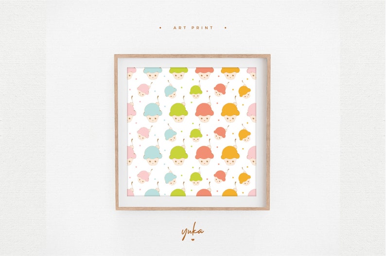 Graphic Art /& Pattern Design Commercial Use Yuka Studio INSTANT DOWNLOAD Colorful Cupcakes