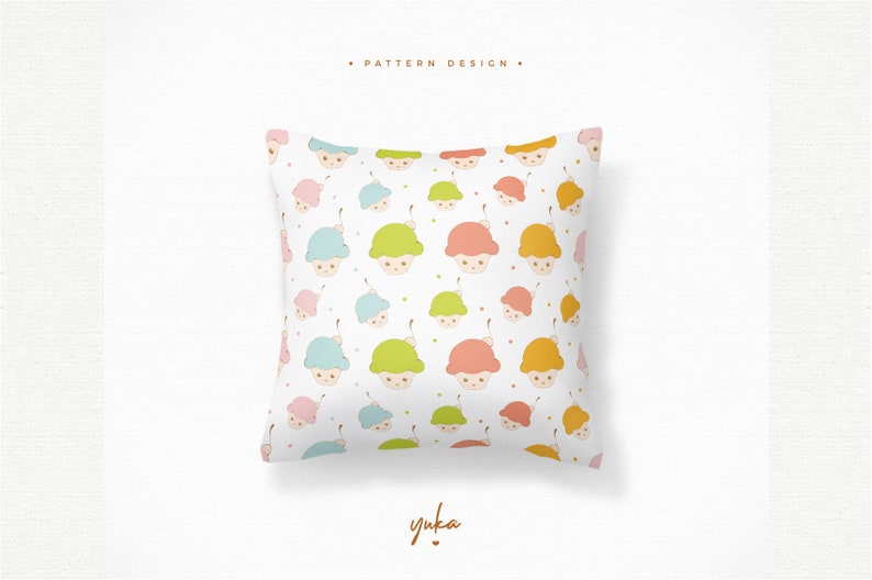 Graphic Art /& Pattern Design Commercial Use Yuka Studio INSTANT DOWNLOAD Colorful Cupcakes