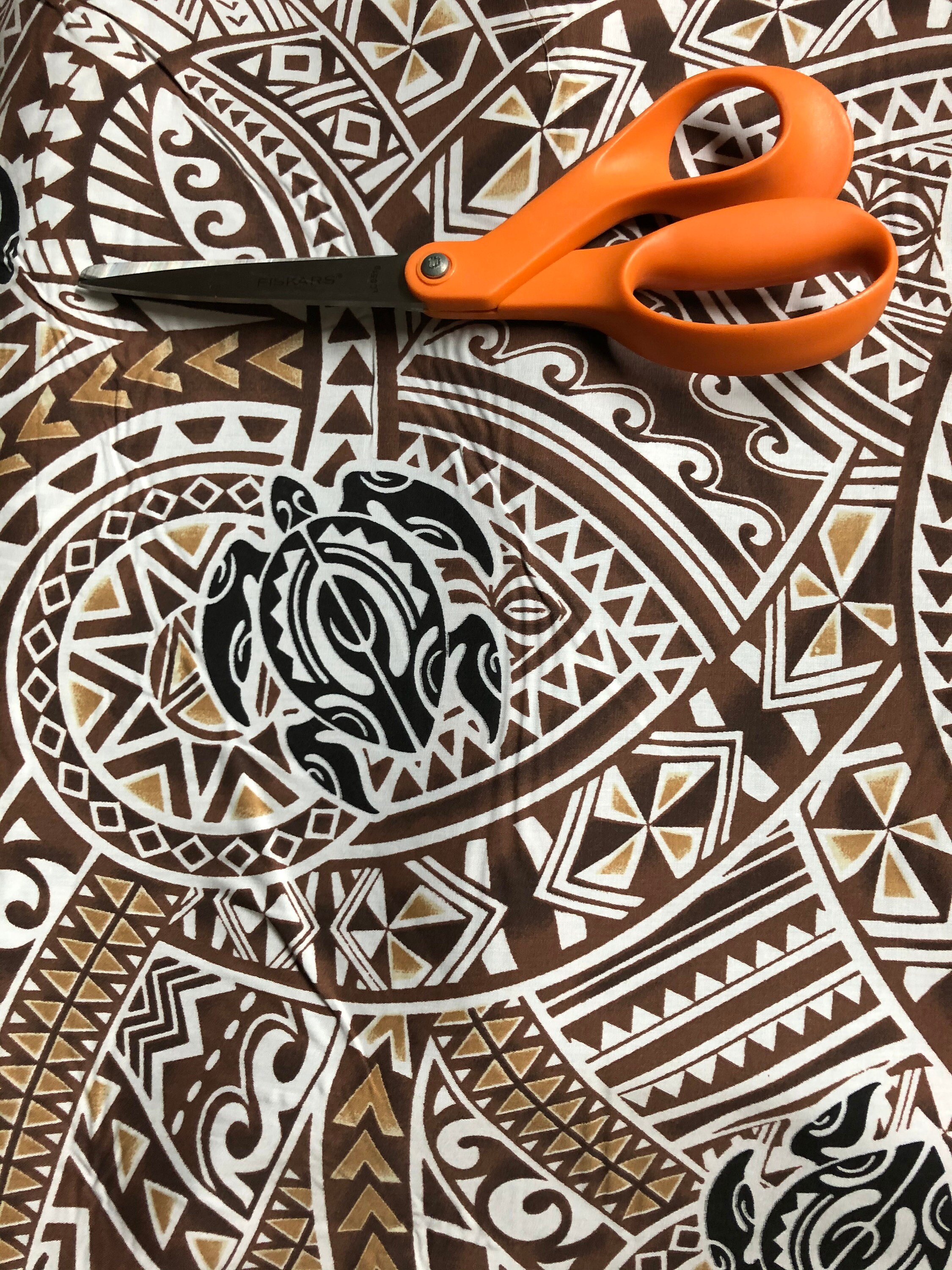 Brown Hawaiian Print Tribal Honu Fabric Sold by the Yard - Etsy Canada
